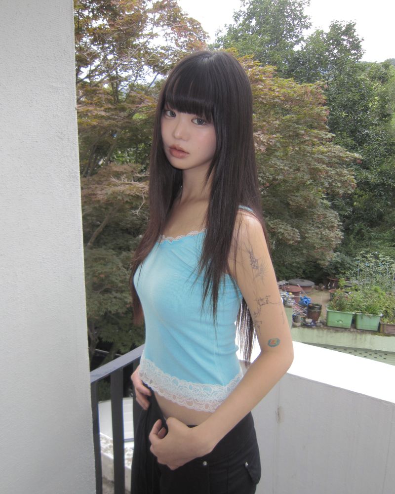 WONDER WONDER(ワンダーワンダー)の「Arom Lace Ribbed Sleeveless Top(Tops)」