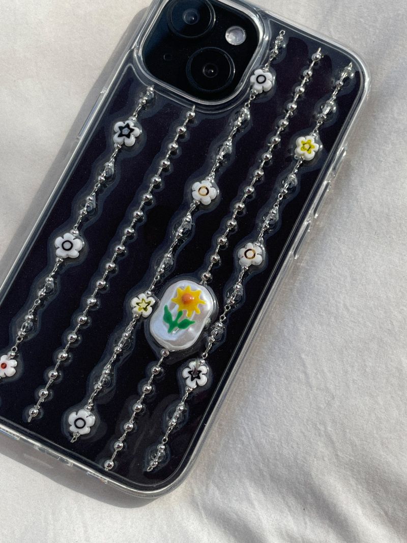 [MADE] Chain sunflower flower resin cell phone case