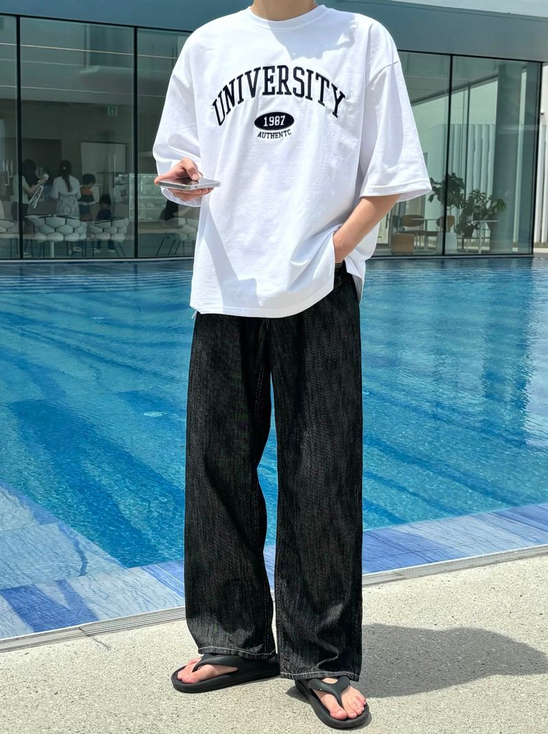 1987 Overfit Embroidered University Short Sleeves