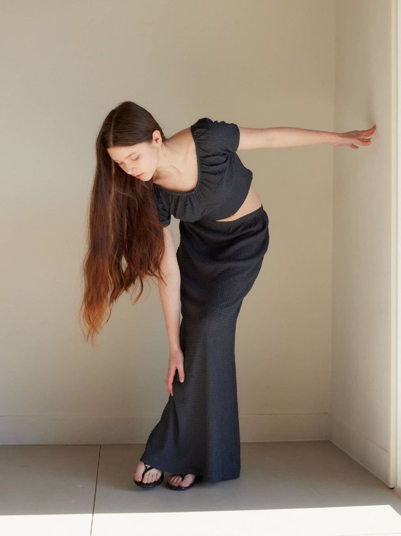 ROSE LONG SKIRT / CHARCOAL
