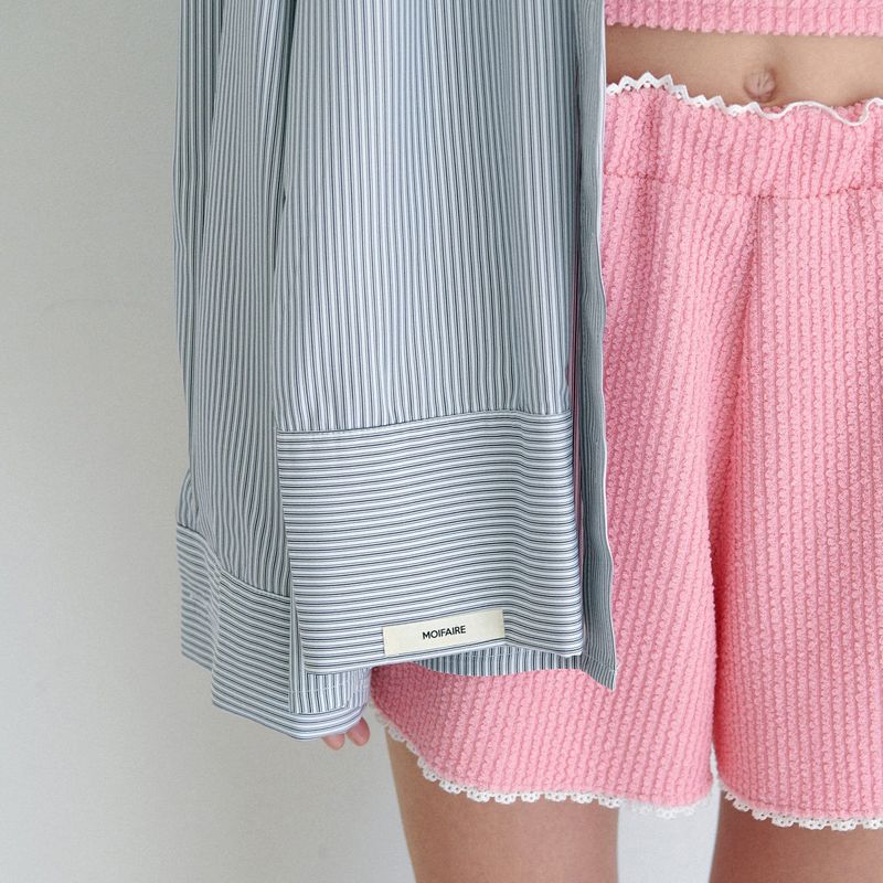  STRIPE SHAWL SHIRT / NAVY