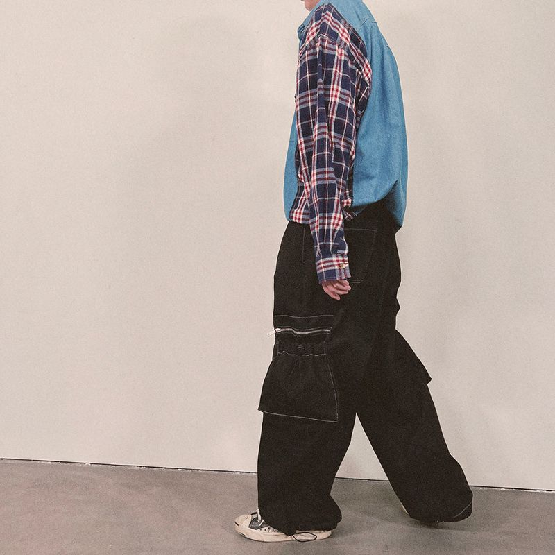 check block denim shirt_blue