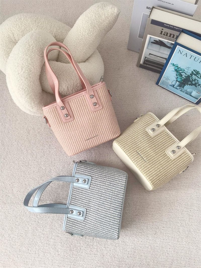 Vacation Straw Rattan Beach Holiday Bucket Bag
