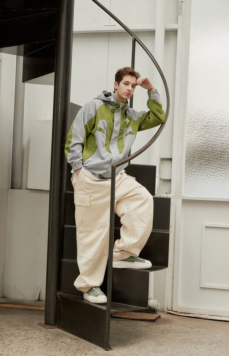 Oversize Color toning Windbreaker - OLIVE