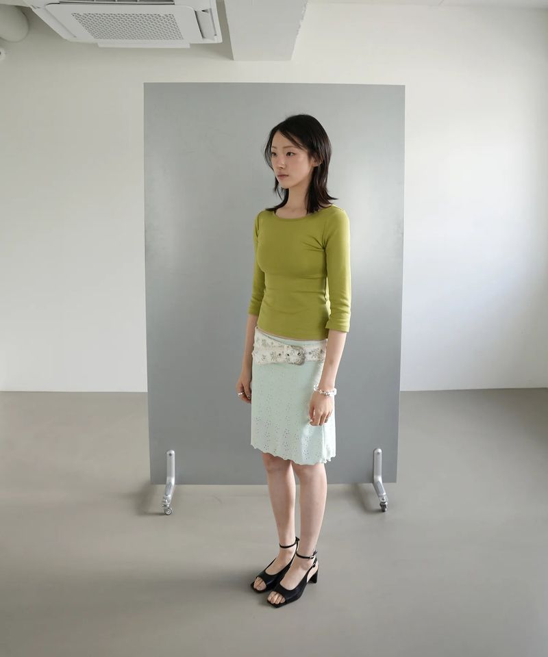 Mint Streched Midi Skirt (2sizes)