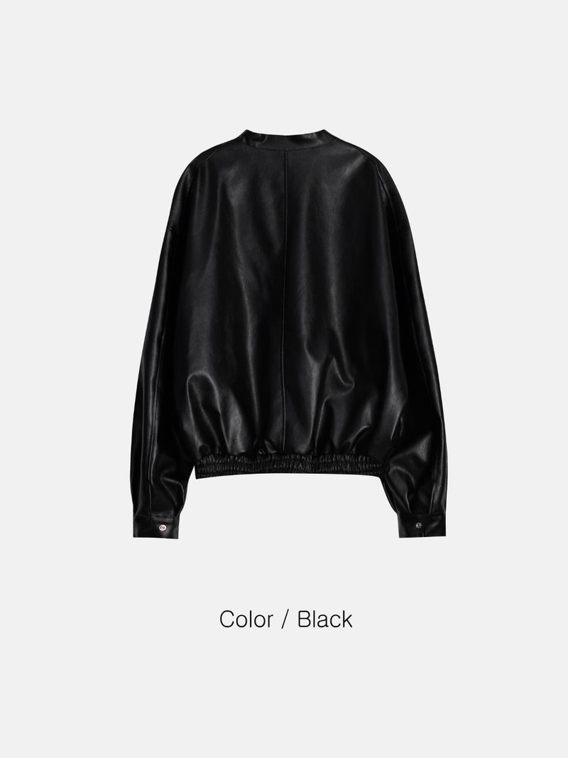 El Collarless Leather Jacket