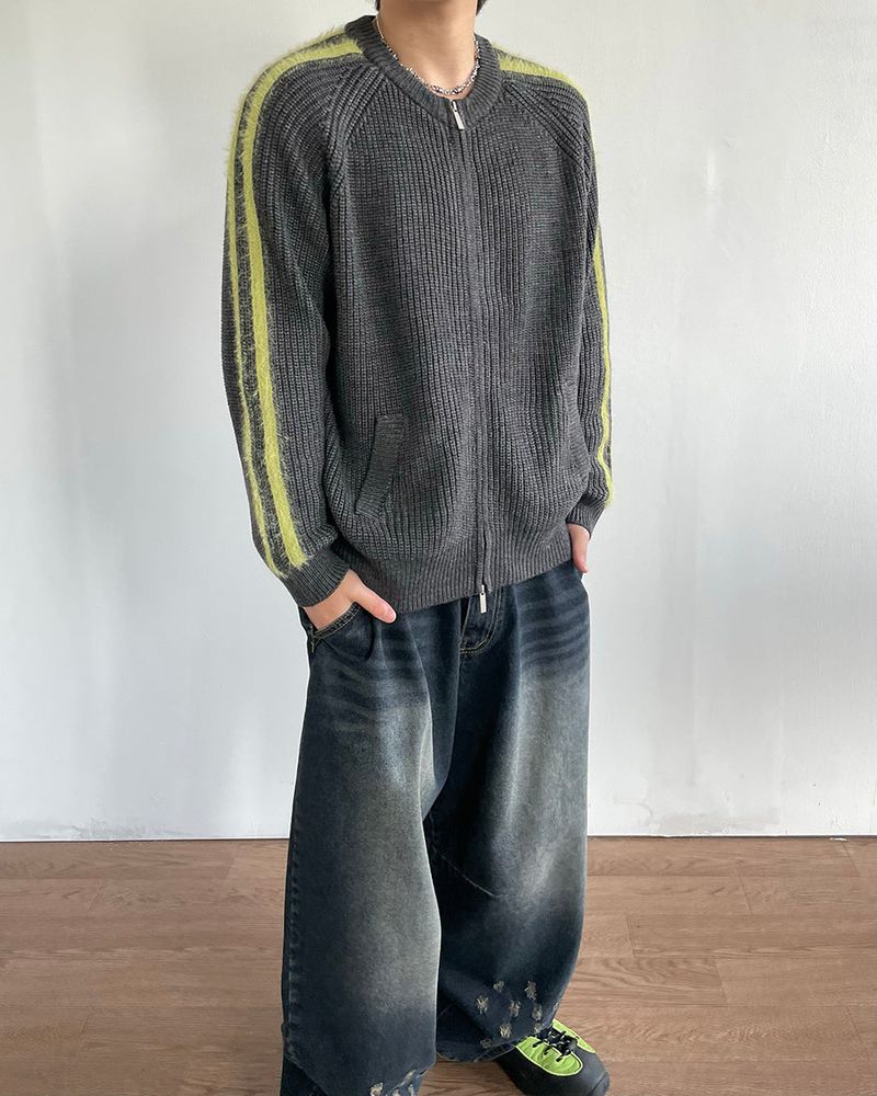 Kade Line Knit Zip-up
