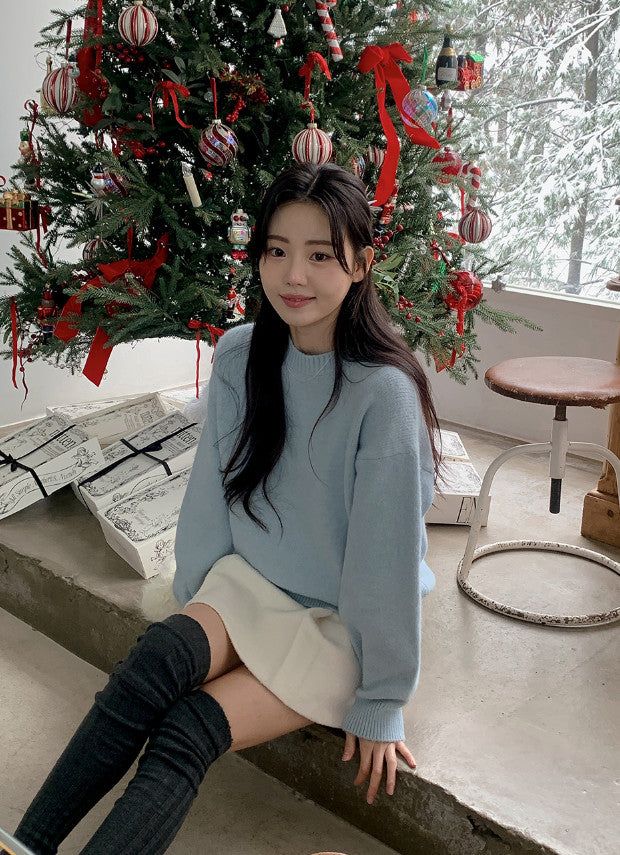 #Winter Pastel Soft Round Knit (3color)