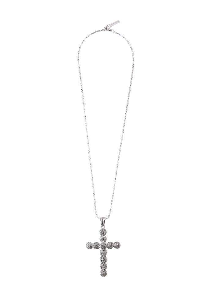 square chain] ビッグラウンドキュービックネックレス