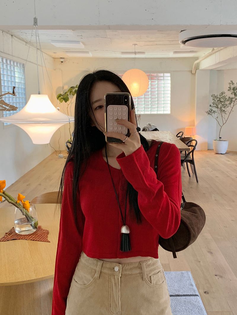 [MADE] PRINKLE LAYERED CROP CARDIGAN