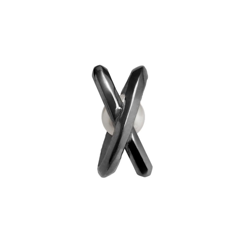 ETERNAL pearl earring(BLACK) -Single piece-