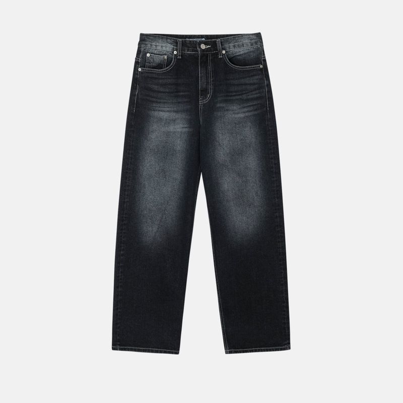LMN Chrome Semi Wide Brush Denim Pants (4 colors)