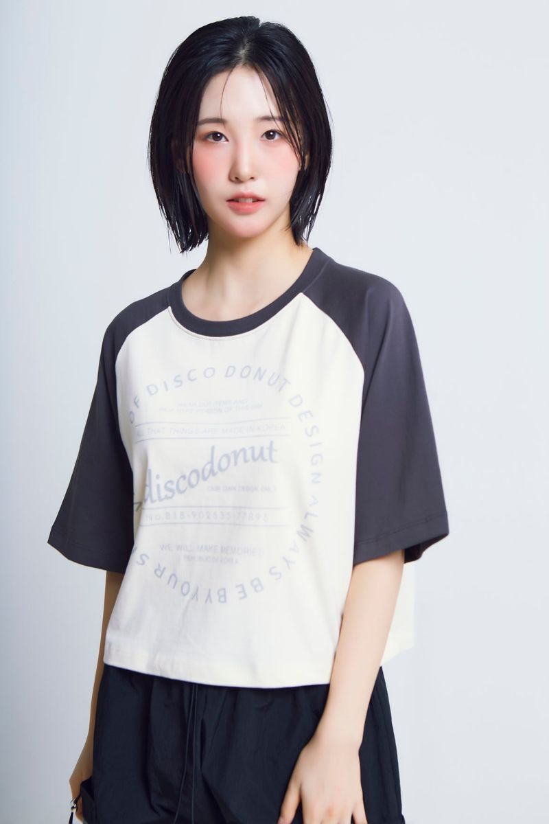circle print raglan ½T-shirts_charcoal/ivory