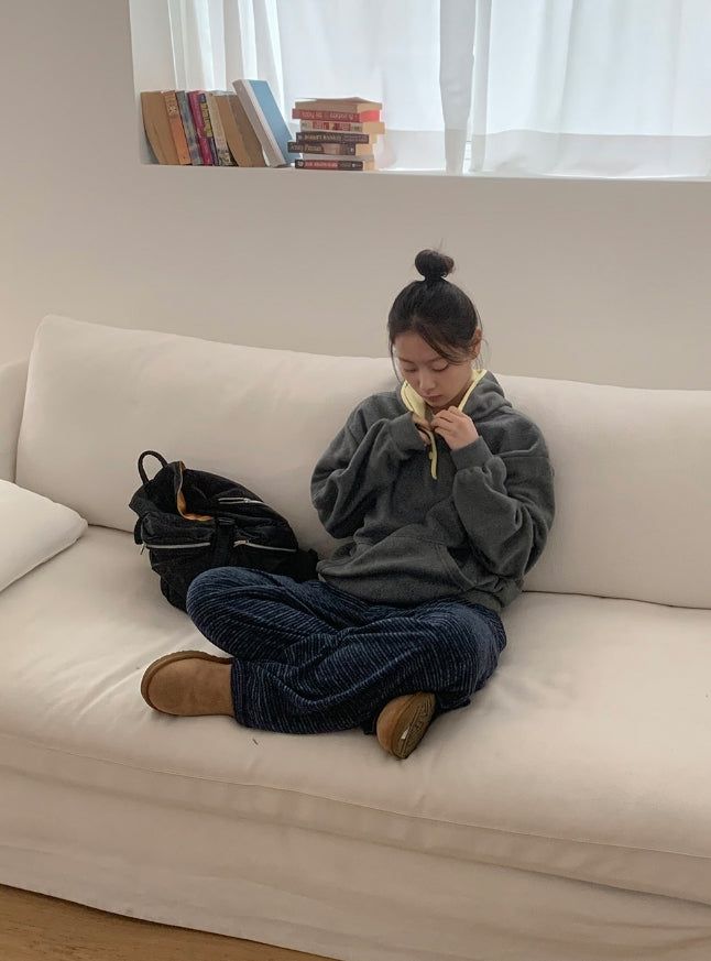 Kinples Color Matching Brushed Hoodie