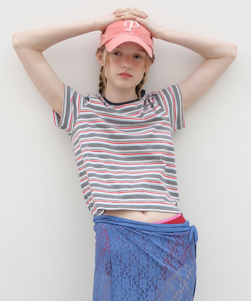 Multi Striped T-shirt - Grey
