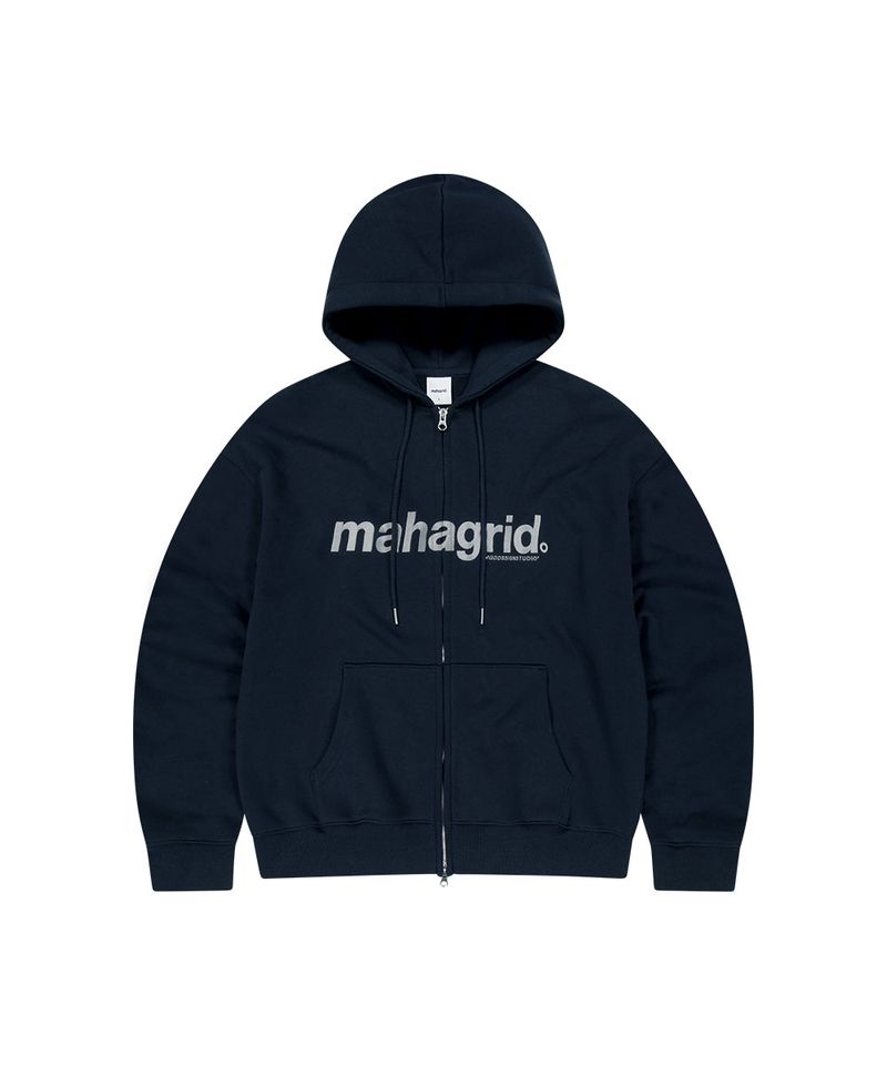 BASIC LOGO ZIP-UP HOODIE_NAVY