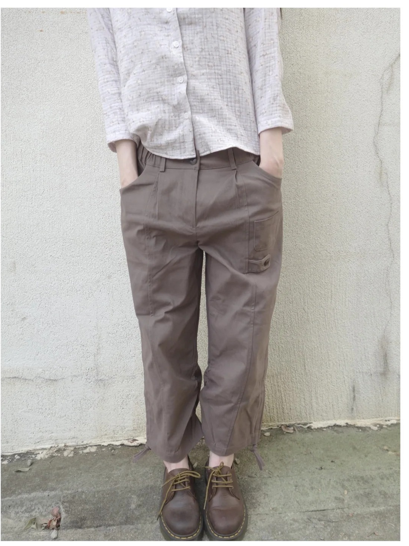 crop shirring pants