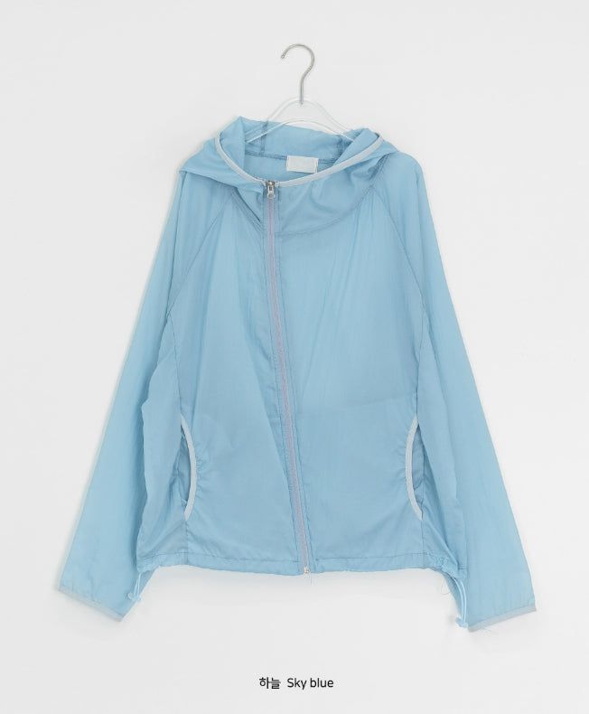 Mimove Diagonal SeeThrough Taping Summer Wind Jumper