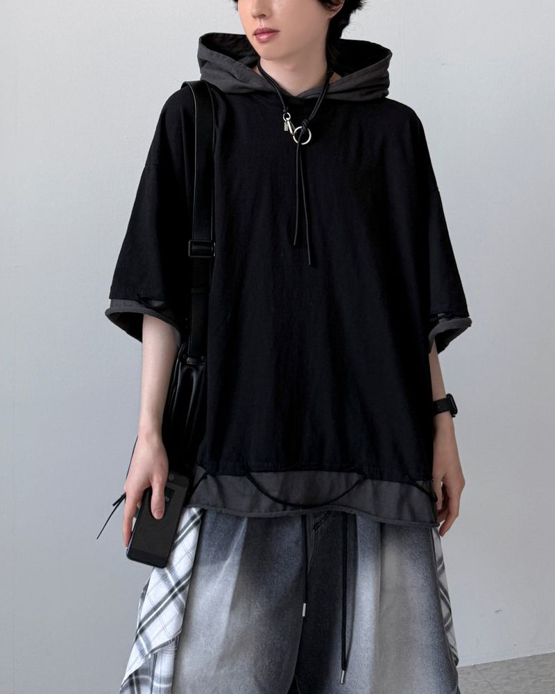 Crunch Layered Half Hoodie