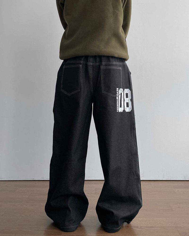 Revol Lettering Denim Pants