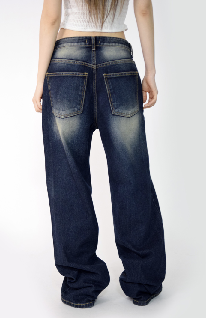 (UNISEX)fall blue denim pants