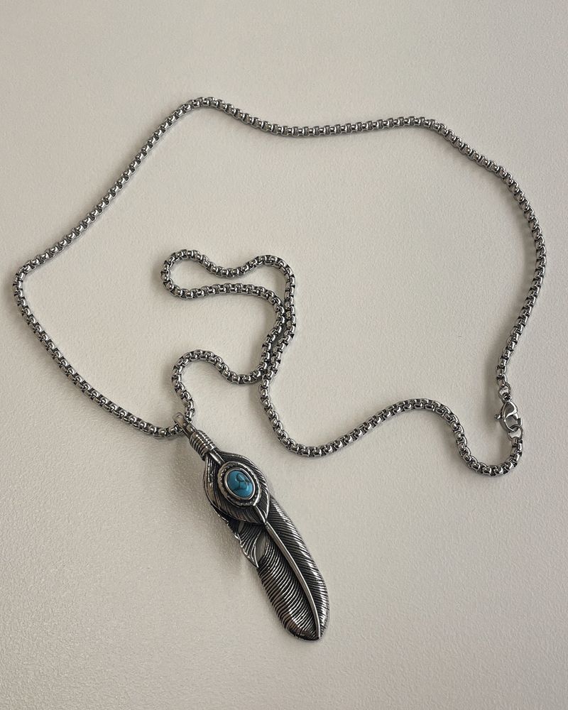 refrainfromspace(リフレインフロームスペース)の「turquoise feather necklace(Accessories)」