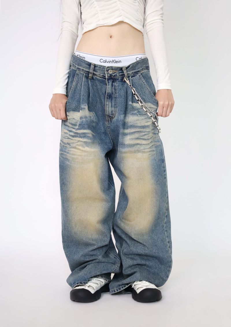 privatelookbook（プライベートルックブック）の「(UNISEX)Mud-Washed Wide Denim Pants（Pants）」
