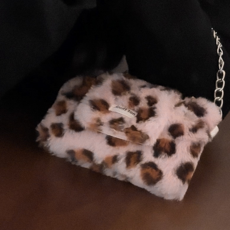 leopard chain wallet bag (3color)
