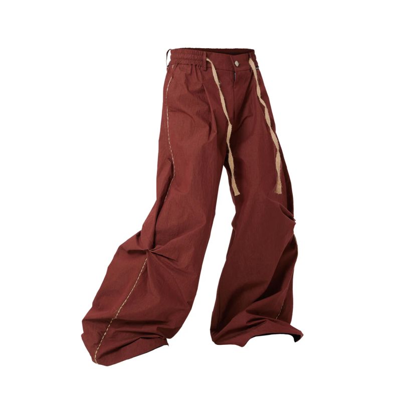 RELABEL(DIGGER Ridge) cotton woven nylon mountain fold hemp rope drawstring leg-binding silhouette paratrooper pants