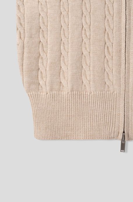 Baguette two-way cable knitwear zip-up