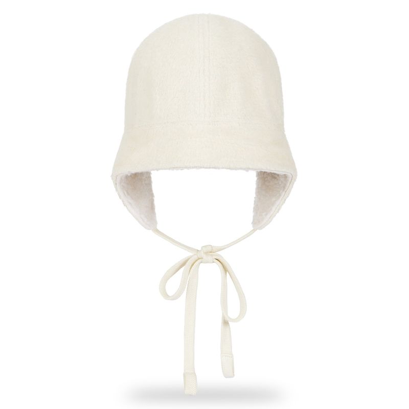 VA Curved Circle Logo Flap Bonnet Hat / Cream