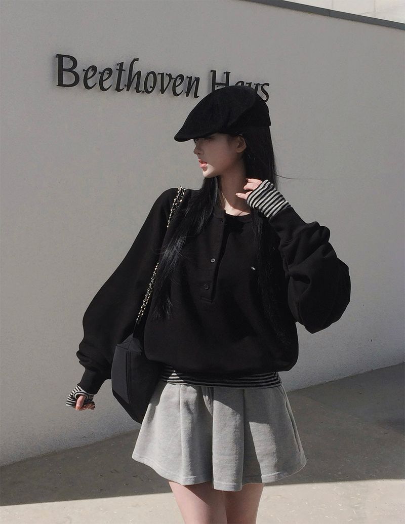 [Bellide made] Henry Neck, Raglan Overfit Trainer