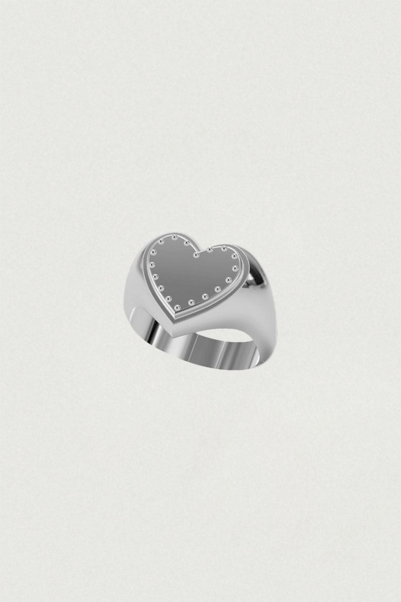[925SILVER] ICING COOKIE HEART STUD RING