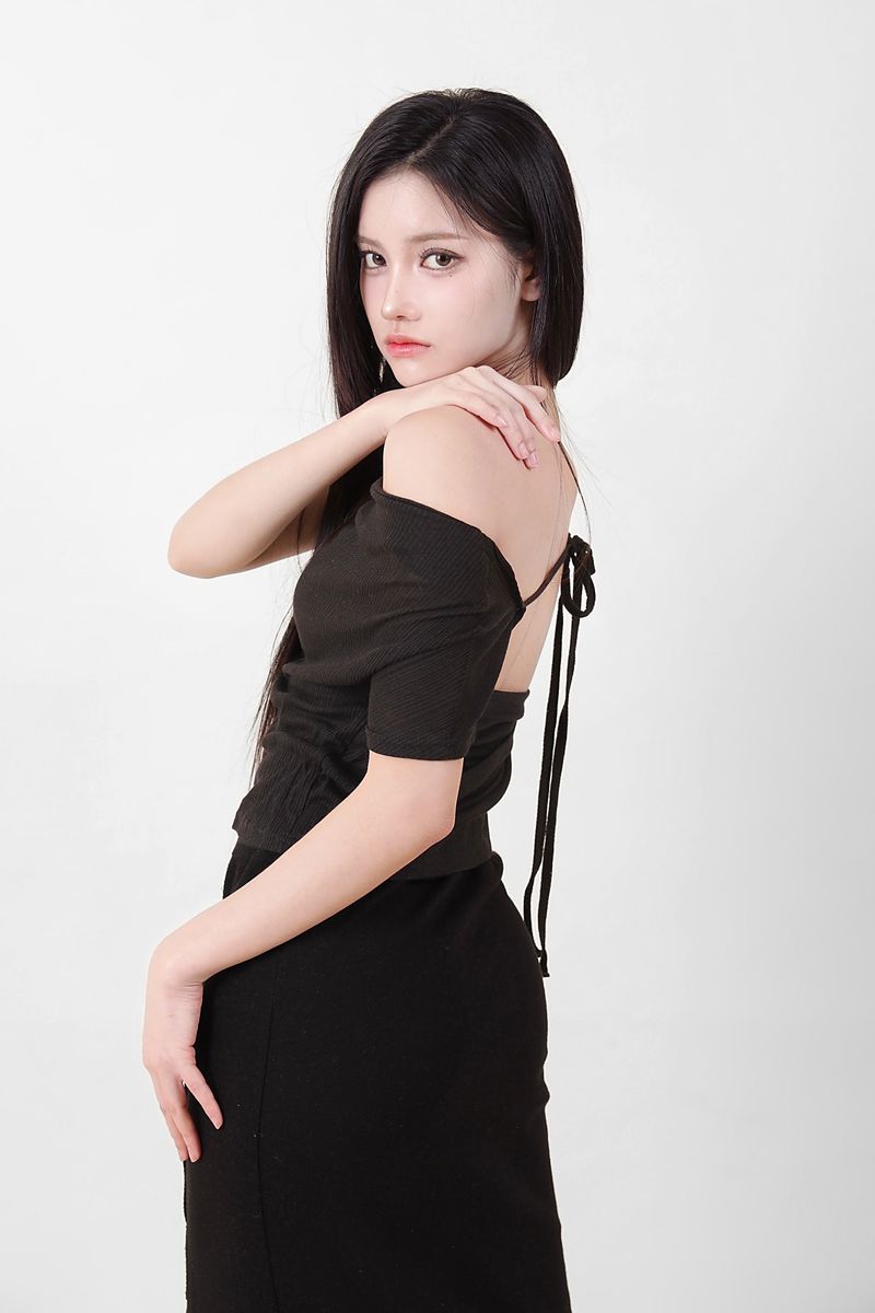 See-Through Ribbon Top Black