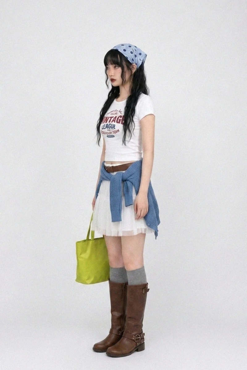 POPO POLKA DOT SCARF (WHITE, SKY 2COLORS!)
