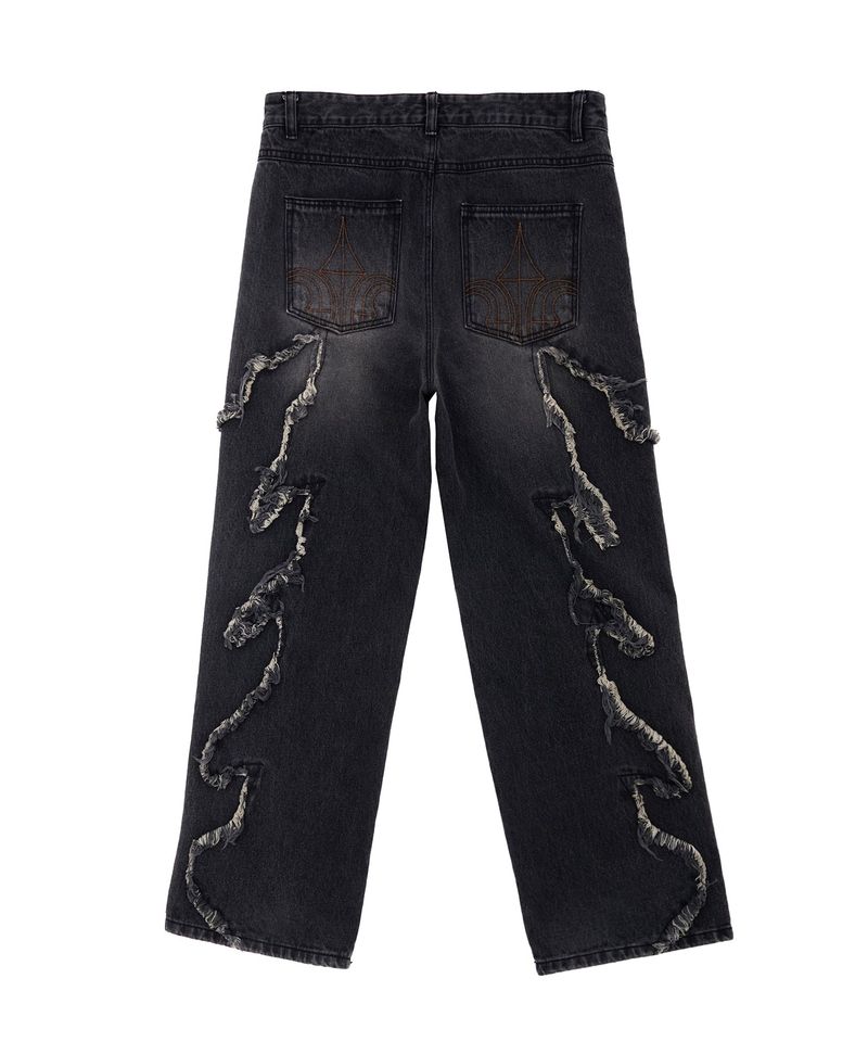 FLAME STAGE PANTS - WASHED BLACK