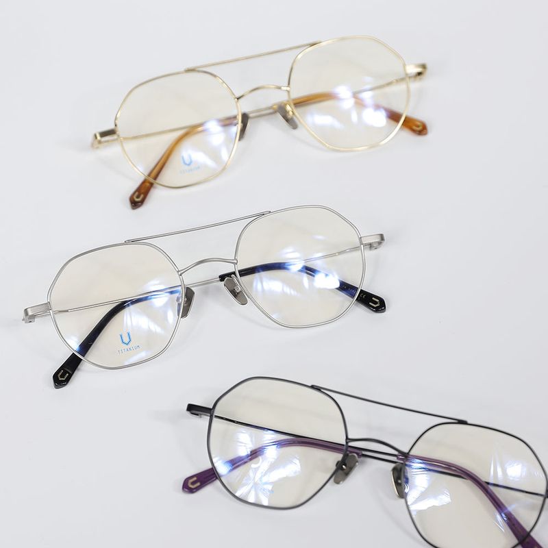 Knouun Round titanium glasses CODE. 103. A Sizzy Silver