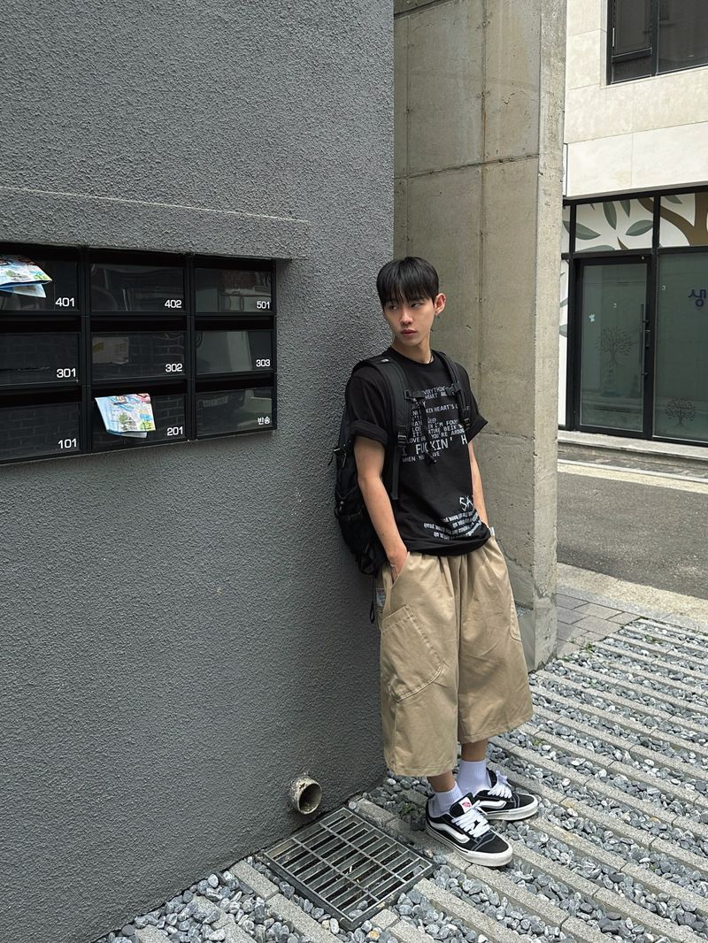 Tommy Diagonal Pocket Stitch Bermuda Pants 4C
