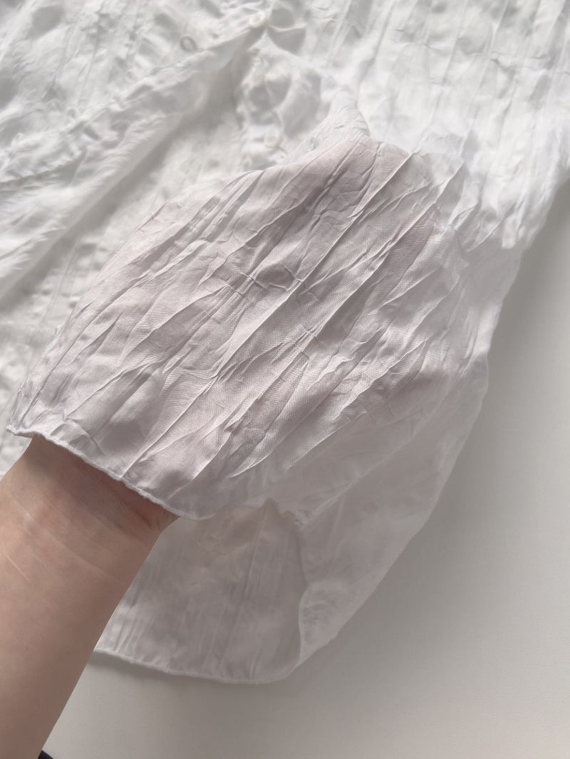 Shining Wrinkle Collar Blouse