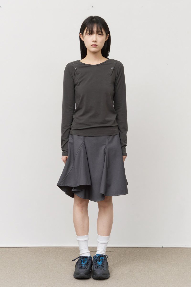 (W) Piece Unbalance Skirt