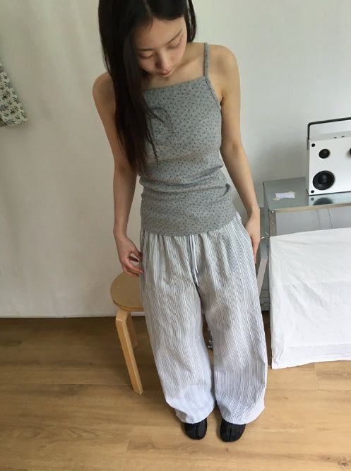 Hatil Floral Ribbed Sleeveless