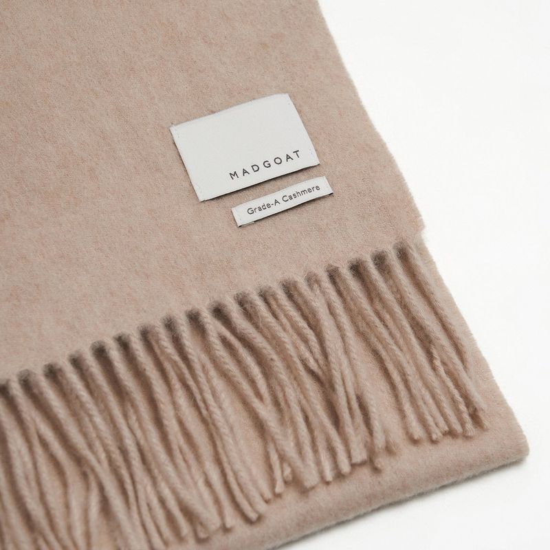 Cashmere Woven Scarf Solid_Beige