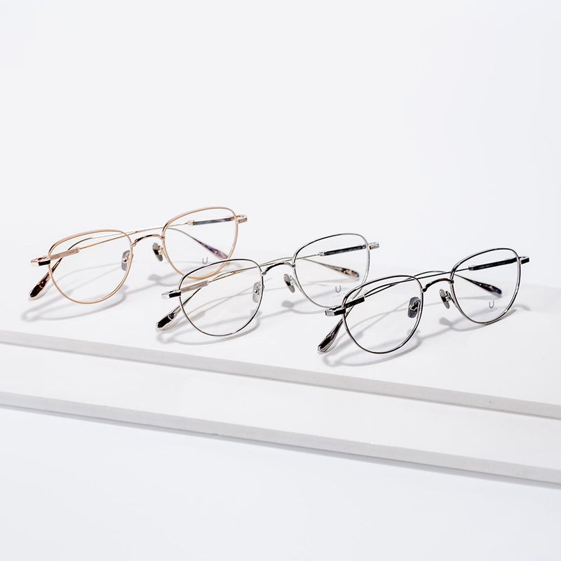 Knouun Round titanium glasses CODE. 102. F Gray