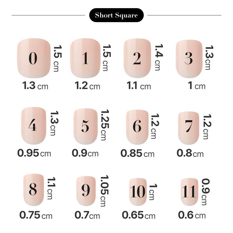 MUZMAK Reusable Nail Tip Peach Glitter(Short Square)