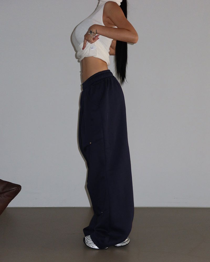 8 color napping pintuck banding wide pants