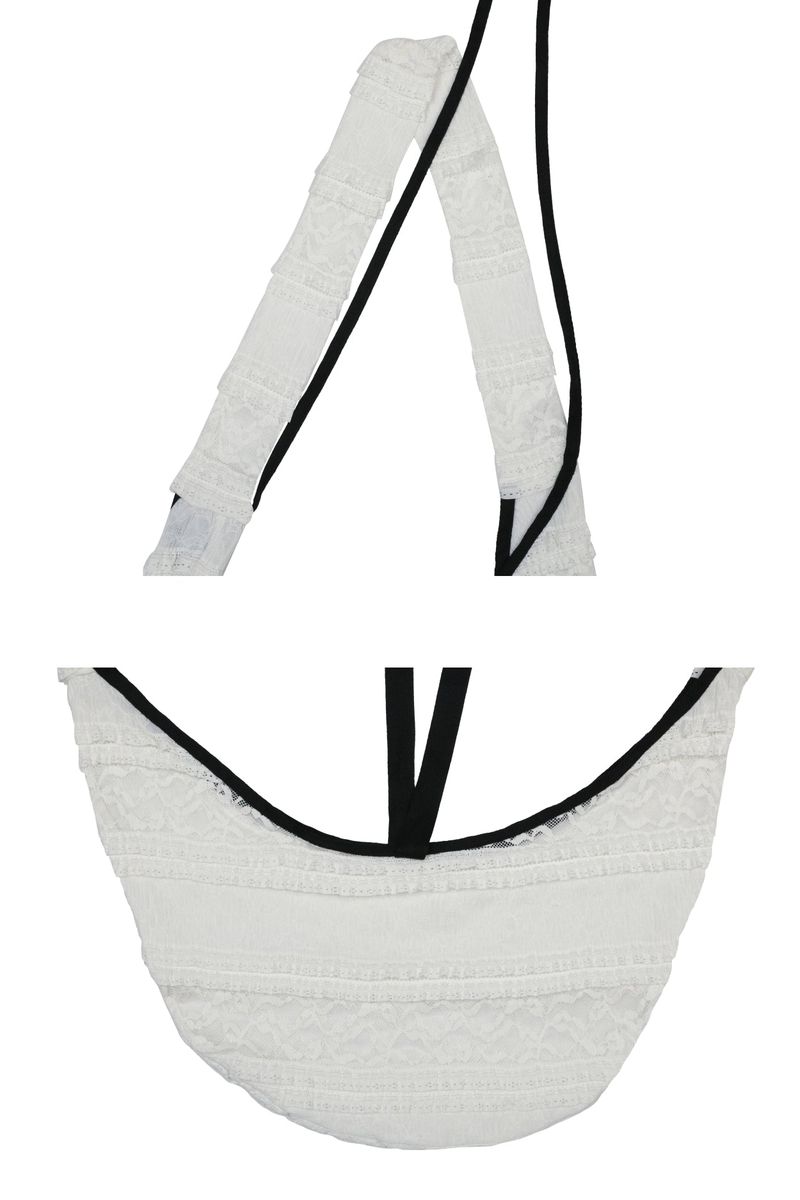 DEW LACE RIBBON BAG white