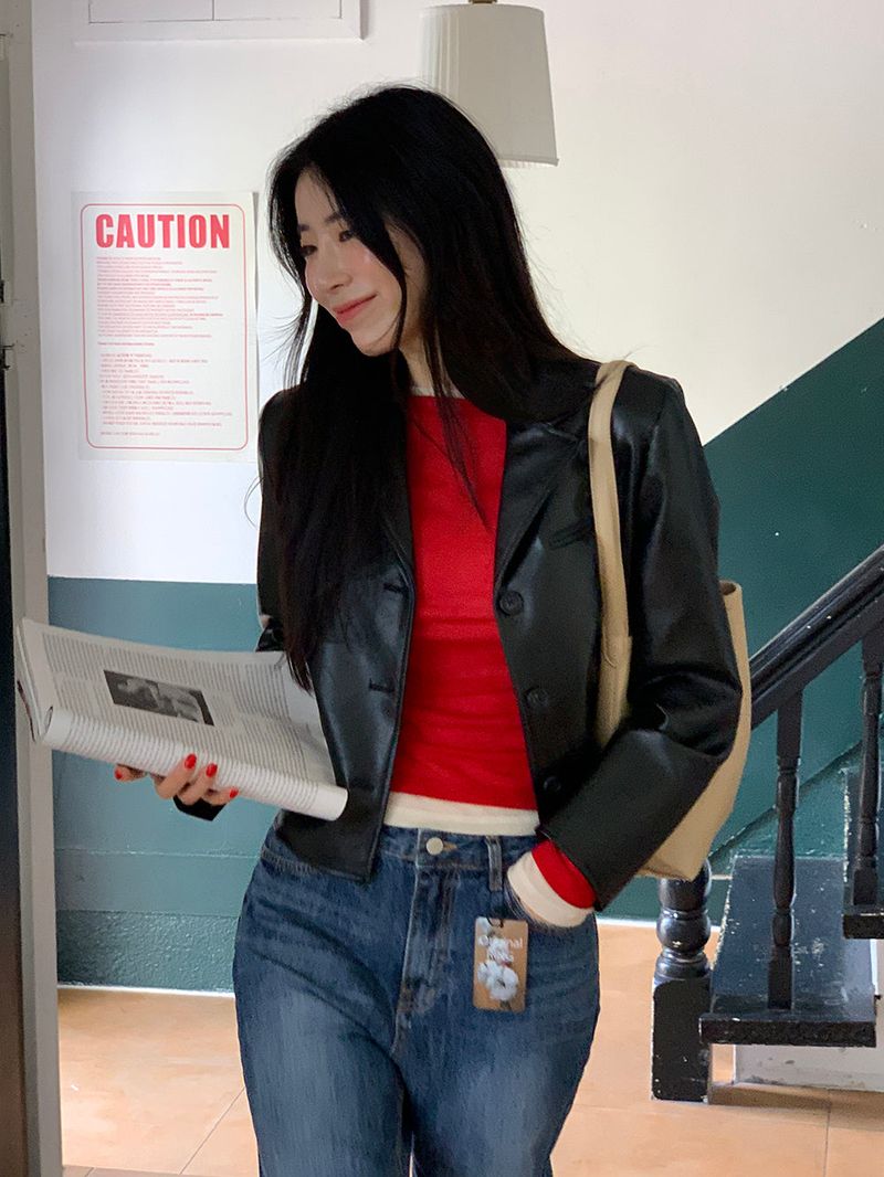 [MADE] Femme Leather Mini Jacket