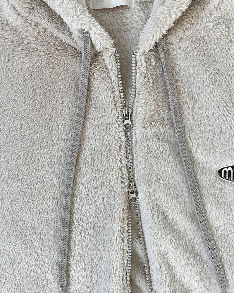 Perrin Fleece Shearling Hood Zip-Up