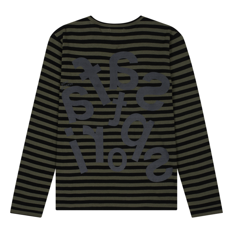 TICKETING STRIPE BORDER TEE (OLIVE)