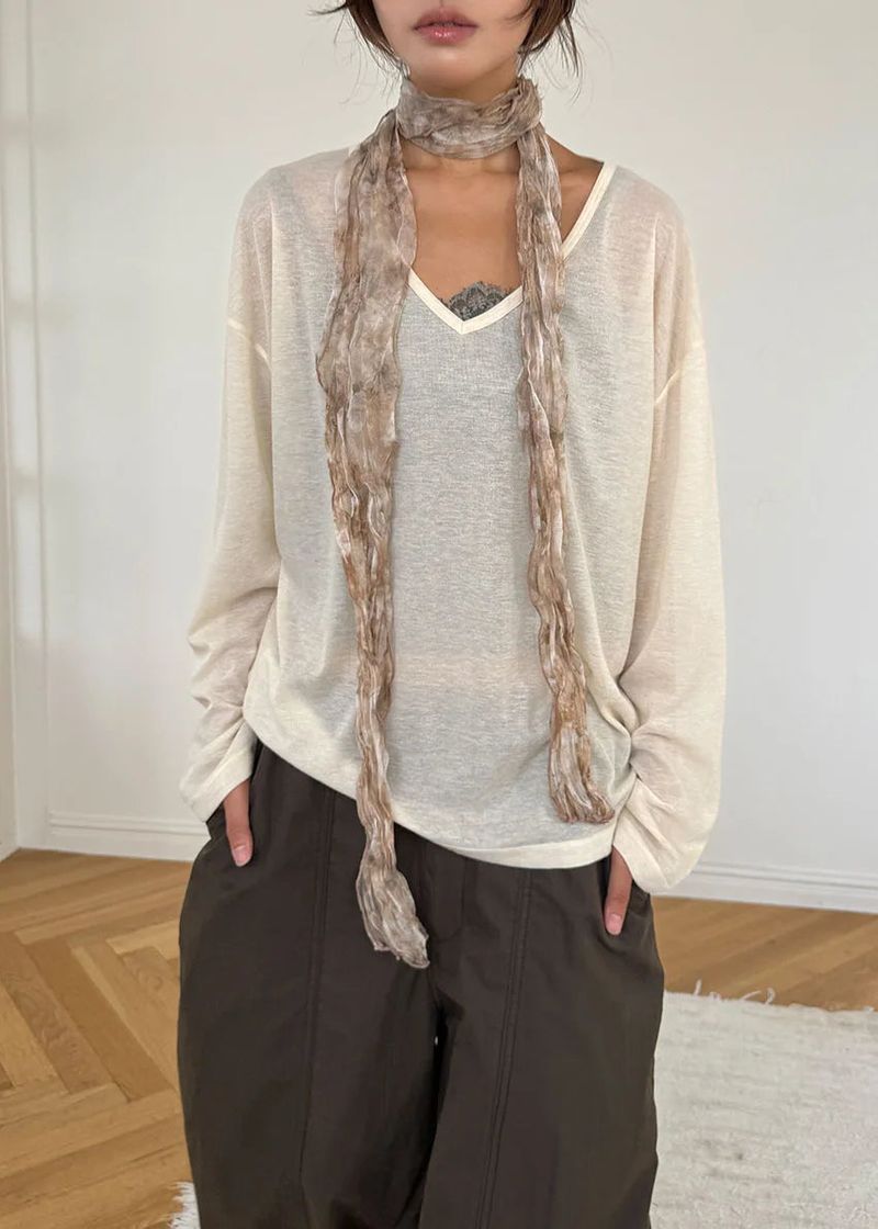 SHEER V KNIT TEE (5color)